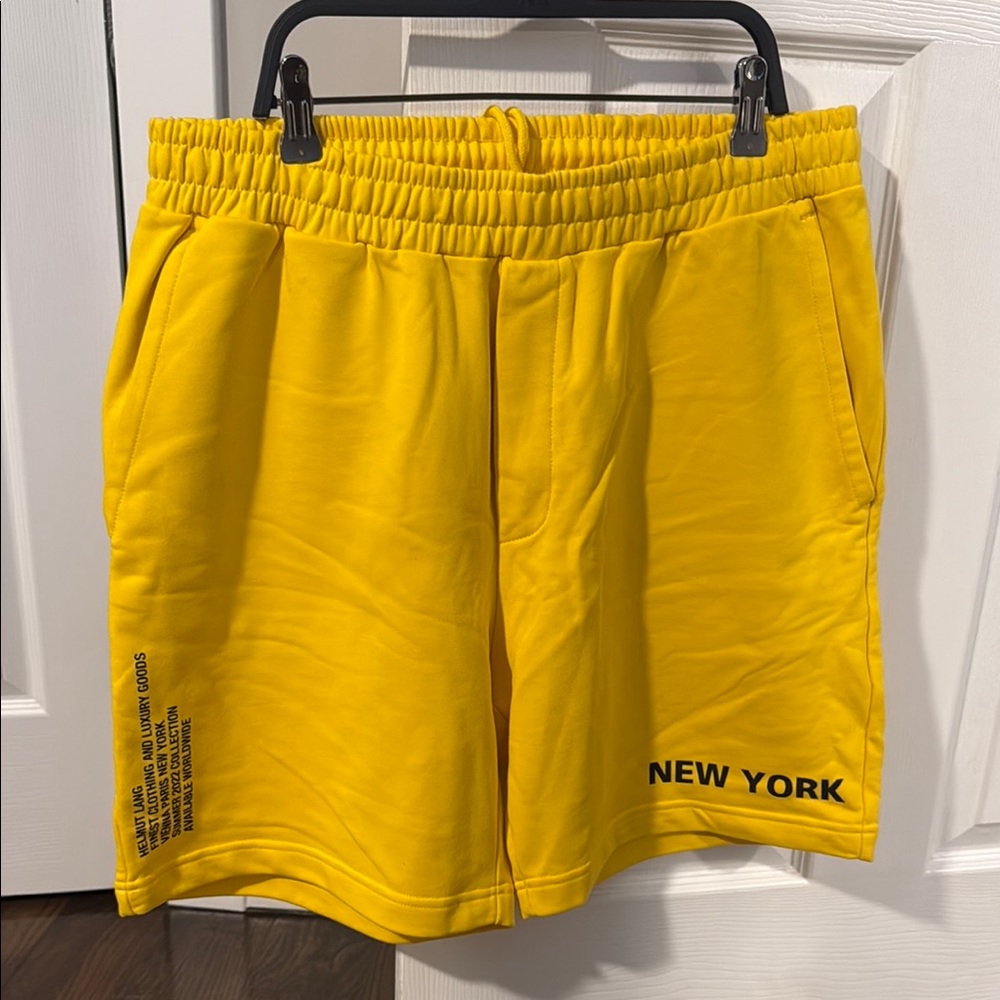 Helmut Lang Yellow Athletic Shorts